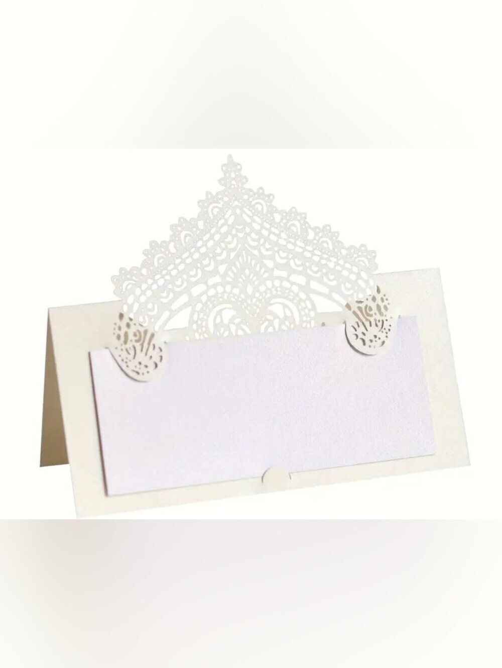 Intricate Laser-Cut White Place Card / Invitation Accent